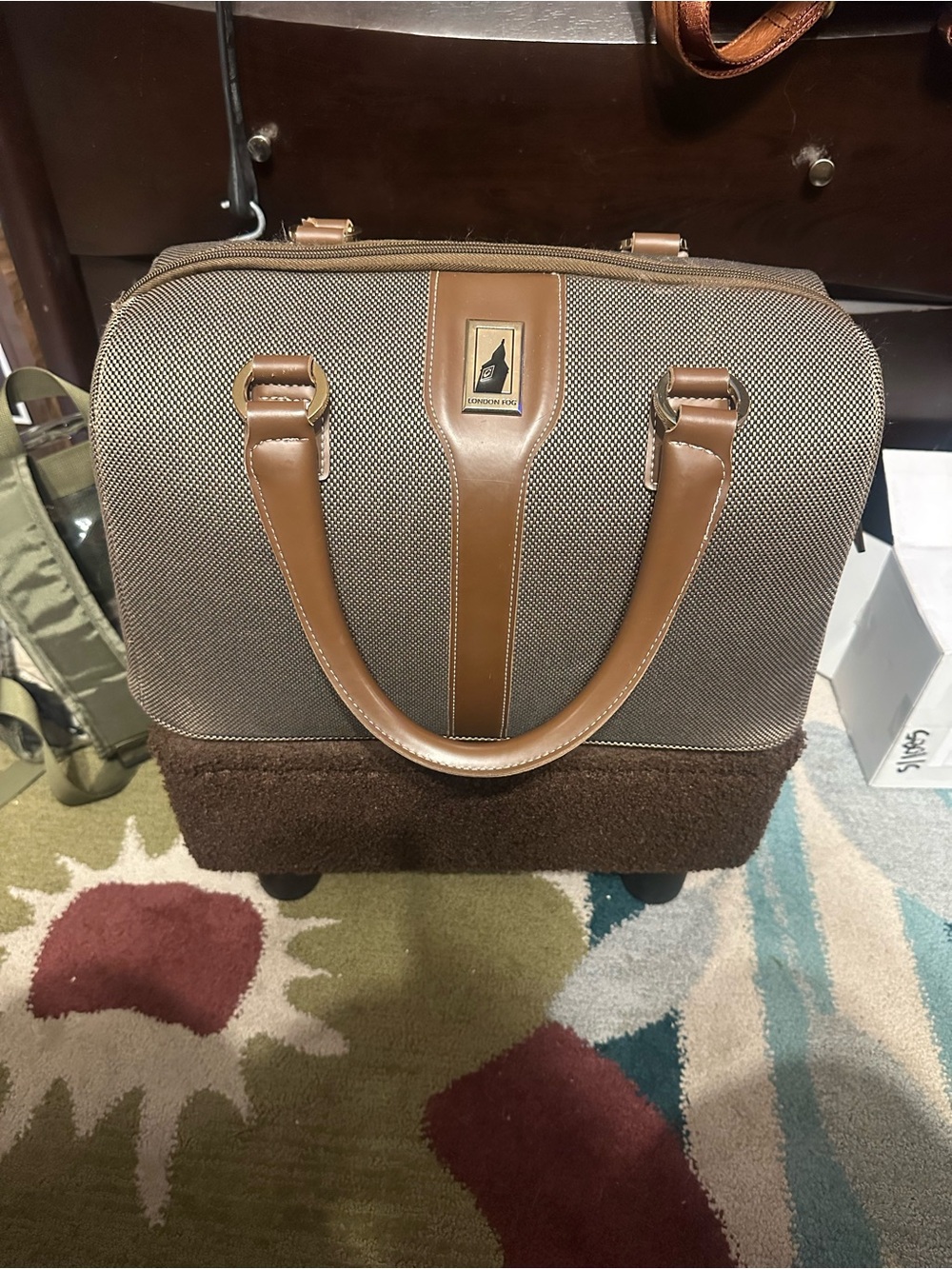 London Fog Brown and Tan Travel Duffel